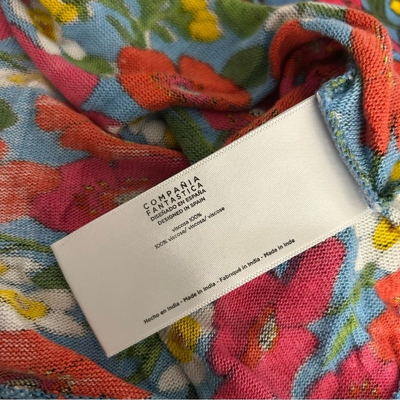 ❤️ COMPANIA FANTASTICA Floral V-Neck Long Sleeve Top S - Picture 7 of 12